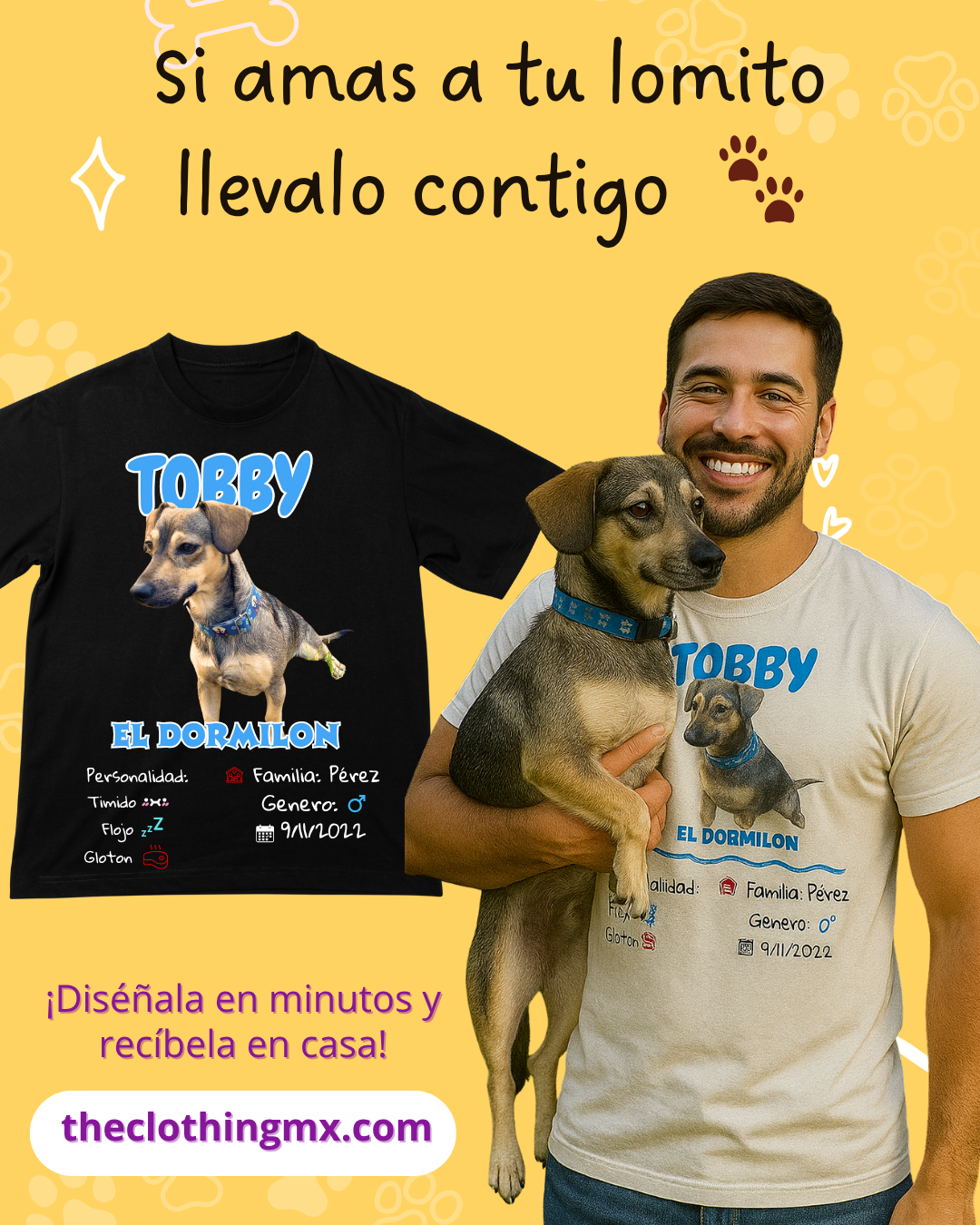 Playera Personalizada con Tu Perrito – Llévalo siempre contigo 🐶❤️