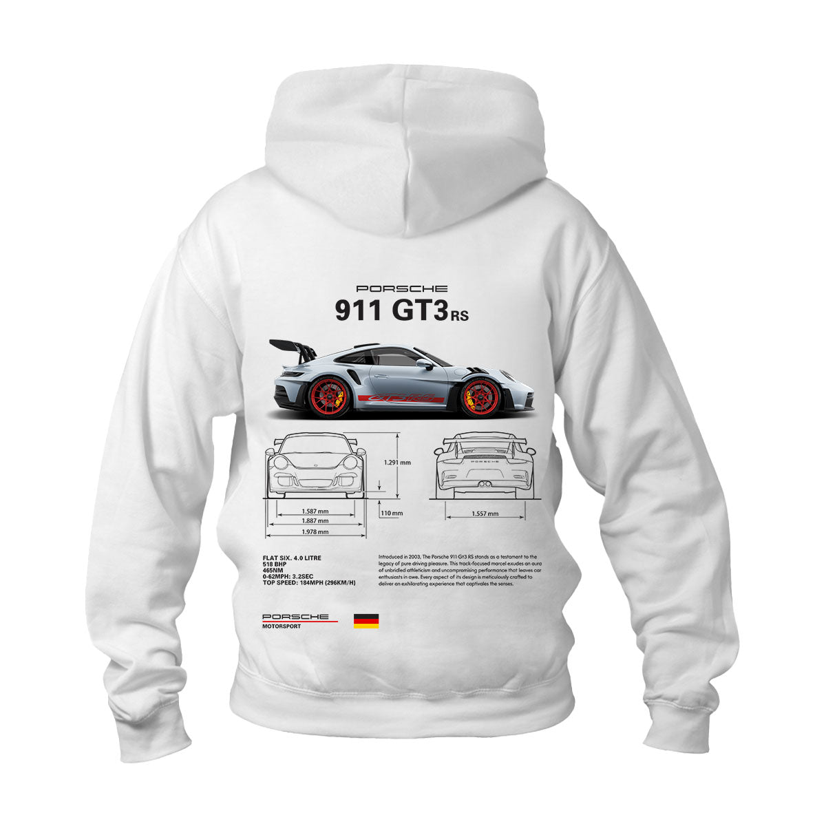 Hoodie Sudadera Porsche 911 Gt3 Rs